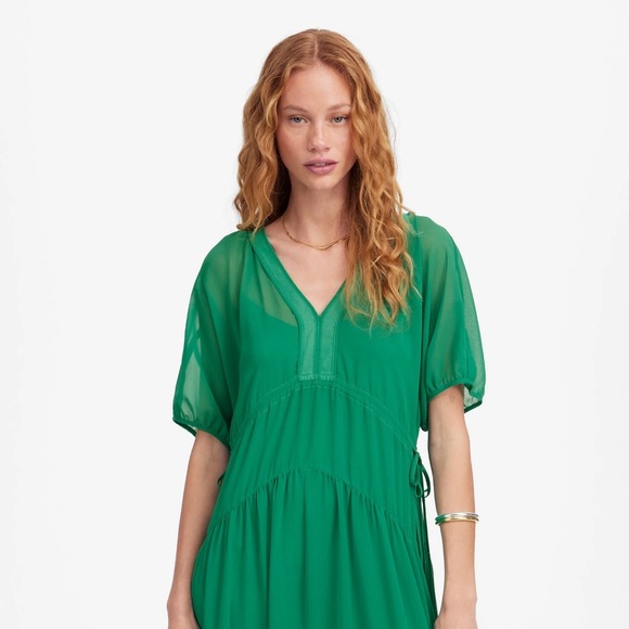 Madewell Sheer V-Neck Dolman Maxi Dress - Picture 3 of 6